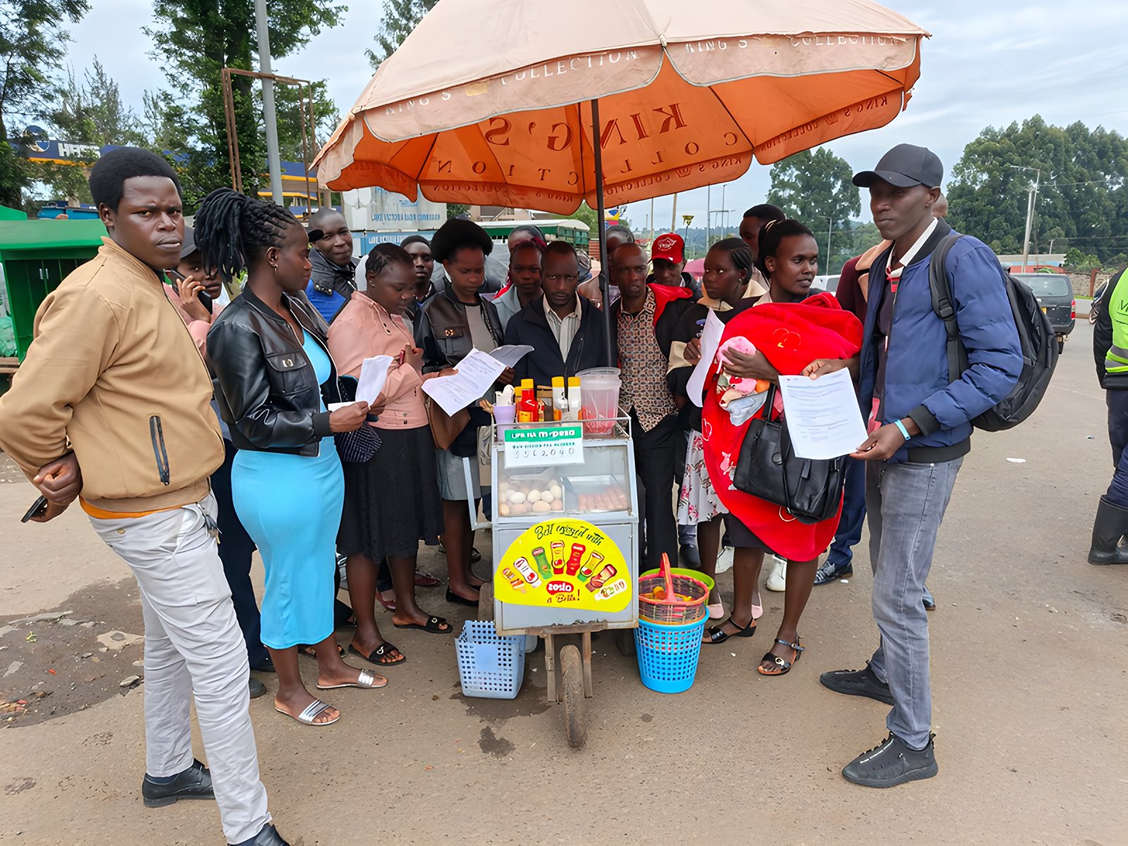 Group mentorship at a beneficiary’s roadside food business